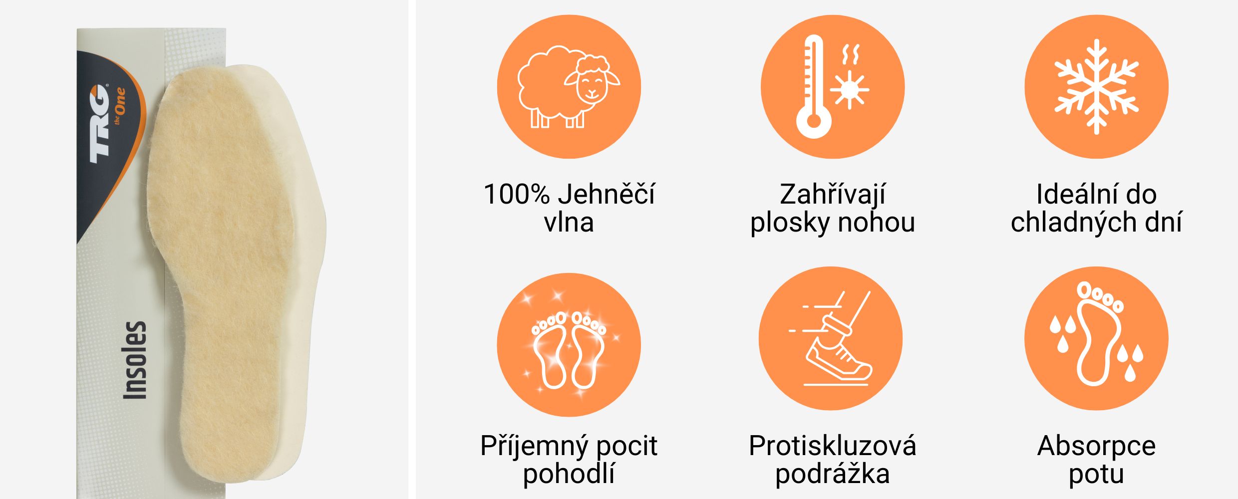 Hřejivé zimní vložky do bot vlna Polar Wool TRG vlastnosti